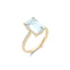 Online Anillo Oro Amarillo, Aguamarina Y Diamantes Para Ella | Anillos