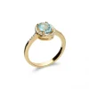 Hot Anillo Oro Amarillo, Aguamarina Y Diamantes Para Ella | Anillos