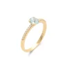 Fashion Anillo Oro Amarillo, Aguamarina Y Diamantes Para Ella | Anillos