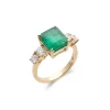 Discount Anillo Oro Amarillo, Esmeralda Y Diamantes Para Ella | Anillos