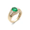 Fashion Anillo Oro Amarillo, Esmeralda Y Diamantes Para Ella | Anillos
