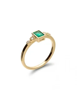 Online Anillo Oro Amarillo, Esmeralda Y Diamantes Para Ella | Anillos