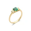 Discount Anillo Oro Amarillo, Esmeralda Y Diamantes Para Ella | Anillos