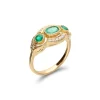Fashion Anillo Oro Amarillo, Esmeralda Y Diamantes Para Ella | Anillos