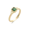 Hot Anillo Oro Amarillo, Esmeralda Y Diamantes Para Ella | Anillos