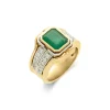 Hot Anillo Oro Amarillo, Esmeralda Y Diamantes Para Ella | Anillos