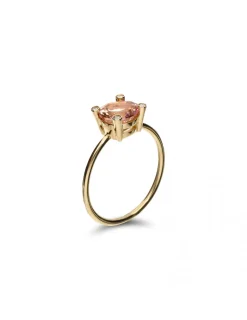 Outlet Anillo Oro Amarillo, Morganita Y Diamantes Anillos | Para Ella