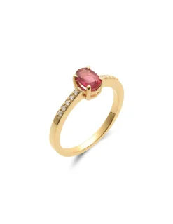 Discount Anillo Oro Amarillo, Rubí Y Diamantes Para Ella | Anillos