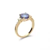 Clearance Anillo Oro Amarillo, Tanzanita Y Diamantes Para Ella | Anillos
