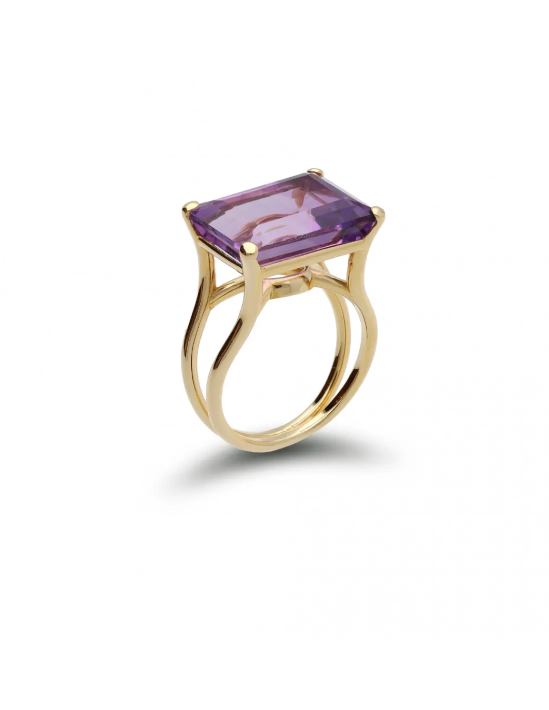 New Anillo Oro Amarillo Y Amatista Anillos | Para Ella