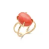 Sale Anillo Oro Amarillo Y Coral Para Ella | Anillos