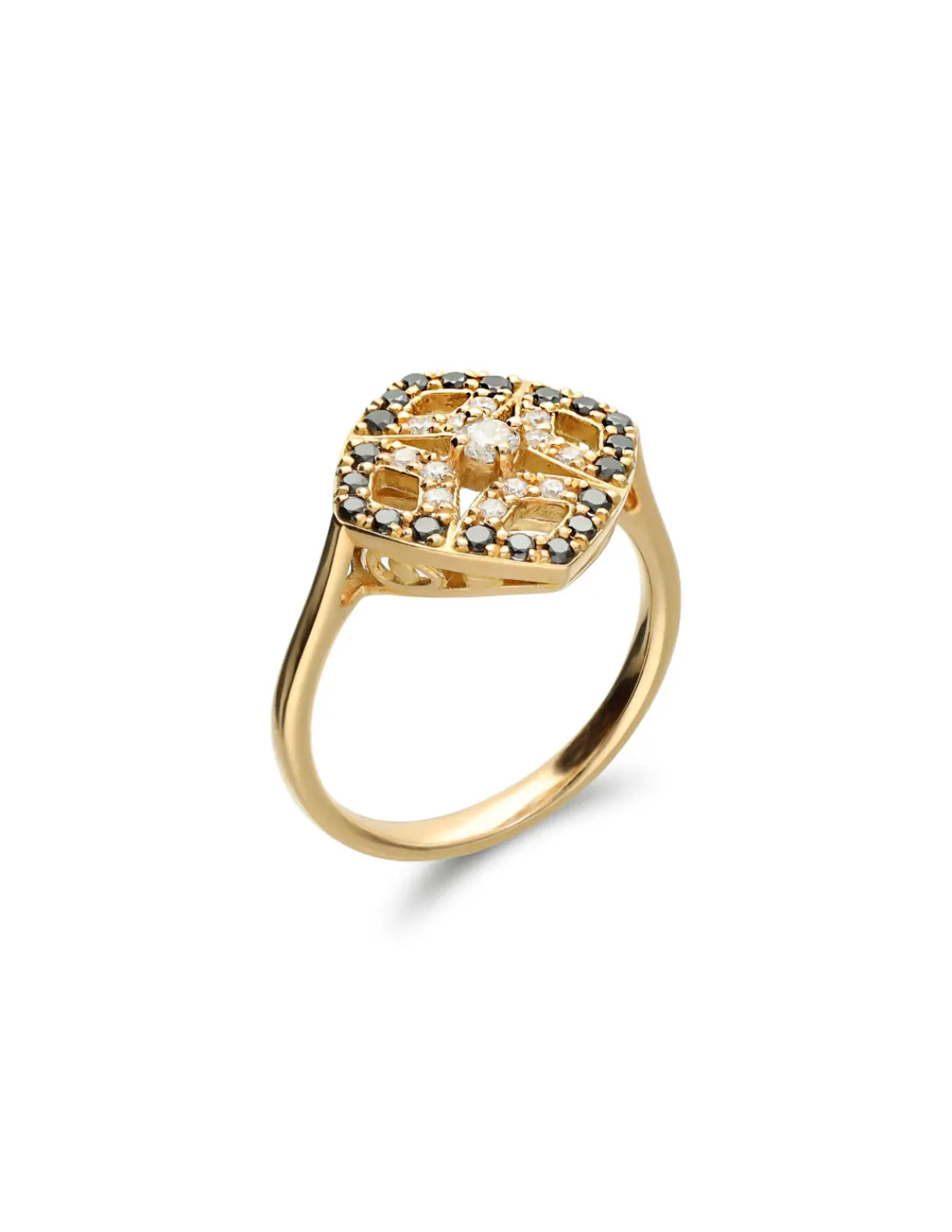Discount Anillo Oro Amarillo Y Diamantes Black Diamonds | Para Ella