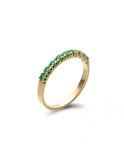 Outlet Anillo Oro Amarillo Y Esmeraldas Para Ella | Anillos
