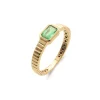 Clearance Anillo Oro Amarillo Y Esmeralda Para Ella | Anillos