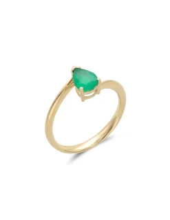 Hot Anillo Oro Amarillo Y Esmeralda Para Ella | Anillos