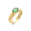 Fashion Anillo Oro Amarillo Y Esmeralda Para Ella | Anillos