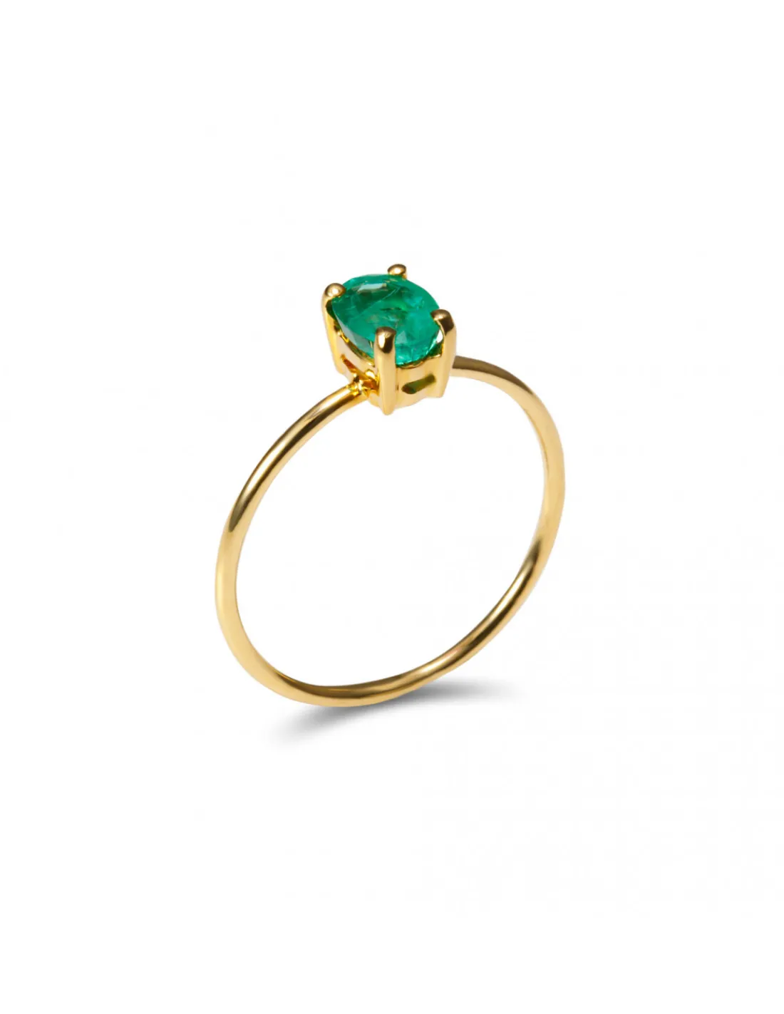 Online Anillo Oro Amarillo Y Esmerlada Anillos | Para Ella