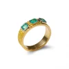Best Anillo Oro Amarillo Y Esmeraldas Anillos | Para Ella