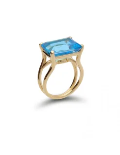 Fashion Anillo Oro Amarillo y Topacio Anillos | Para Ella