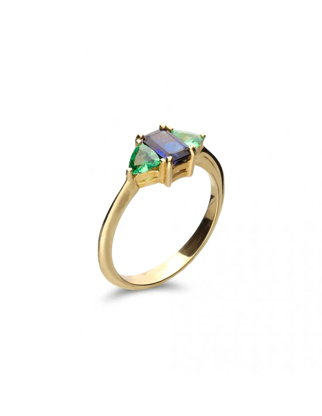 Online Anillo Oro Amarillo, Zafiro y Granates Tsavorita Para Ella | Anillos