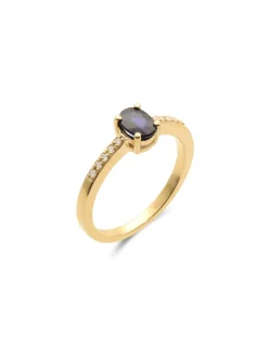 New Anillo Oro Amarillo, Zafiro Y Diamantes Para Ella | Anillos