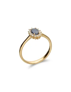 Discount Anillo Oro Amarillo, Zafiro Y Diamantes Para Ella | Anillos