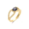 New Anillo Oro Amarillo, Zafiro Y Diamantes Para Ella | Anillos