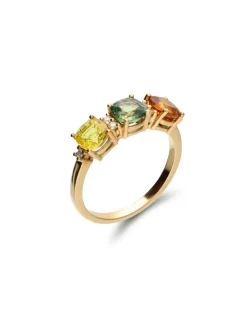 Best Anillo Oro Amarillo, Zafiros De Color Y Diamantes Para Ella | Anillos