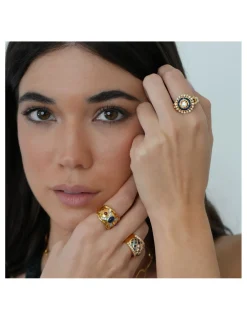 Hot Anillo Oro Amarillo, Zafiros Y Diamantes Sanctuary | Para Ella