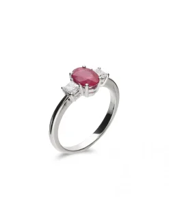 Online Anillo Oro Blanco Con Rubí Y Diamantes Para Ella | Anillos