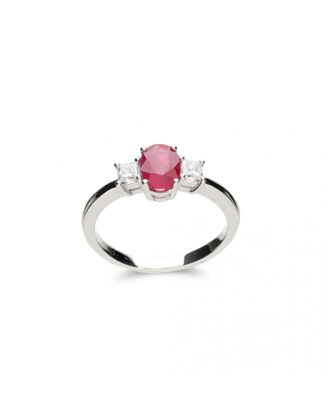 Online Anillo Oro Blanco Con Rubí Y Diamantes Para Ella | Anillos