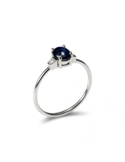 Hot Anillo Oro Blanco Con Zafiro Y Diamantes Anillos | Para Ella