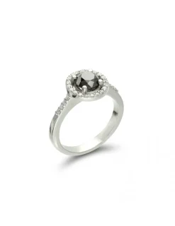 Online Anillo Oro Blanco, Diamantes Y Diamante Negro Para Ella | Anillos