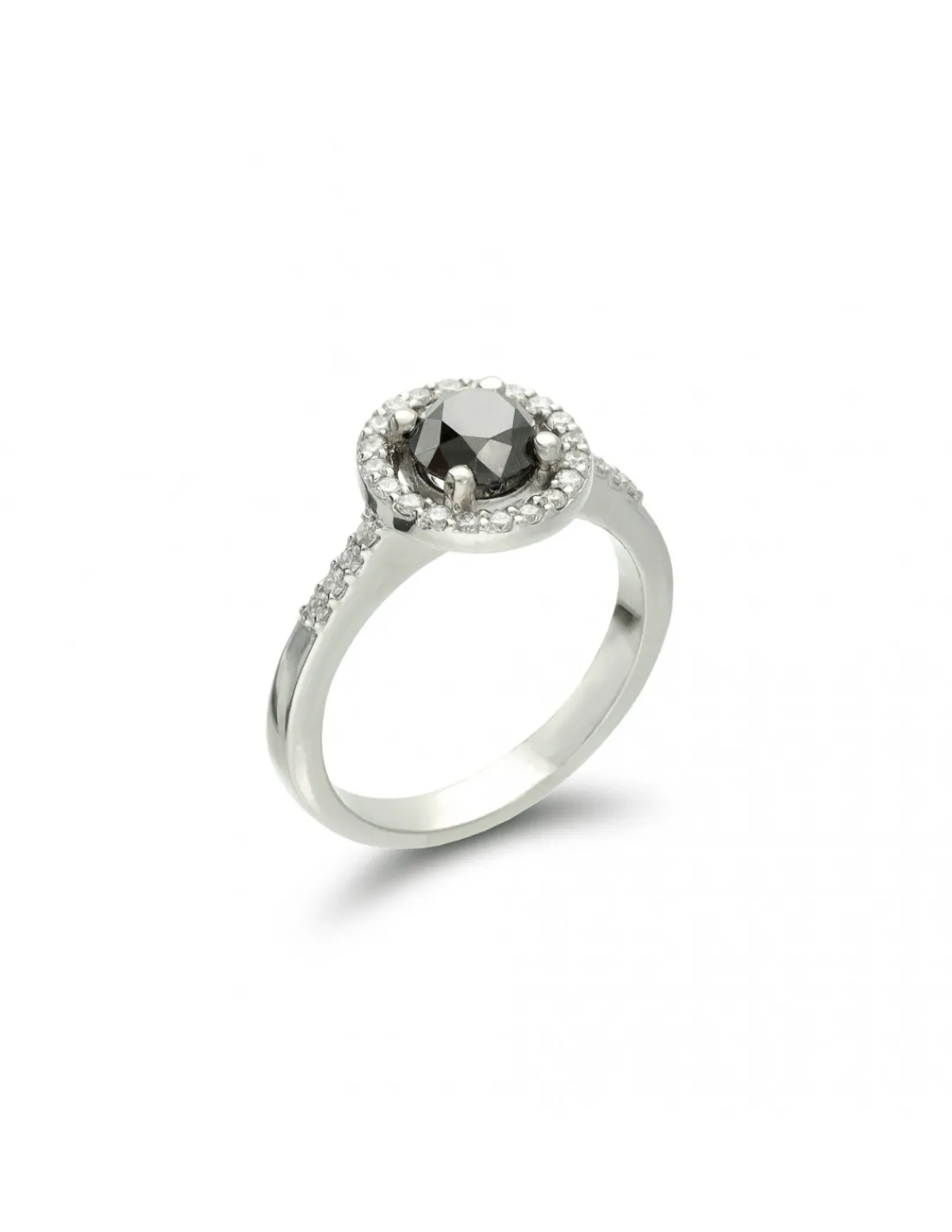 Online Anillo Oro Blanco, Diamantes Y Diamante Negro Para Ella | Anillos