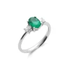 Discount Anillo Oro Blanco, Esmeralda Y Diamantes Para Ella | Anillos