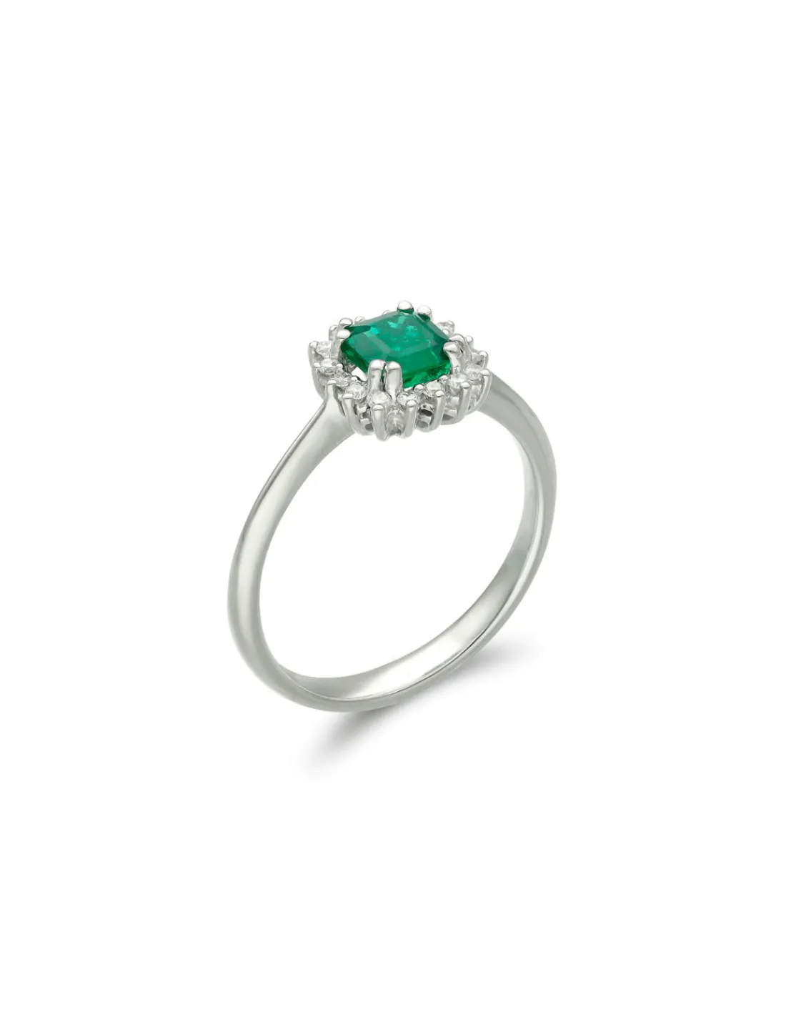 Best Anillo Oro Blanco, Esmeralda Y Diamantes Para Ella | Anillos