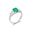Hot Anillo Oro Blanco, Esmeralda Y Diamantes Para Ella | Anillos