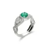 Fashion Anillo Oro Blanco, Esmeralda Y Diamantes Para Ella | Anillos