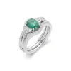 Online Anillo Oro Blanco, Esmeralda Y Diamantes Anillos Desmontables