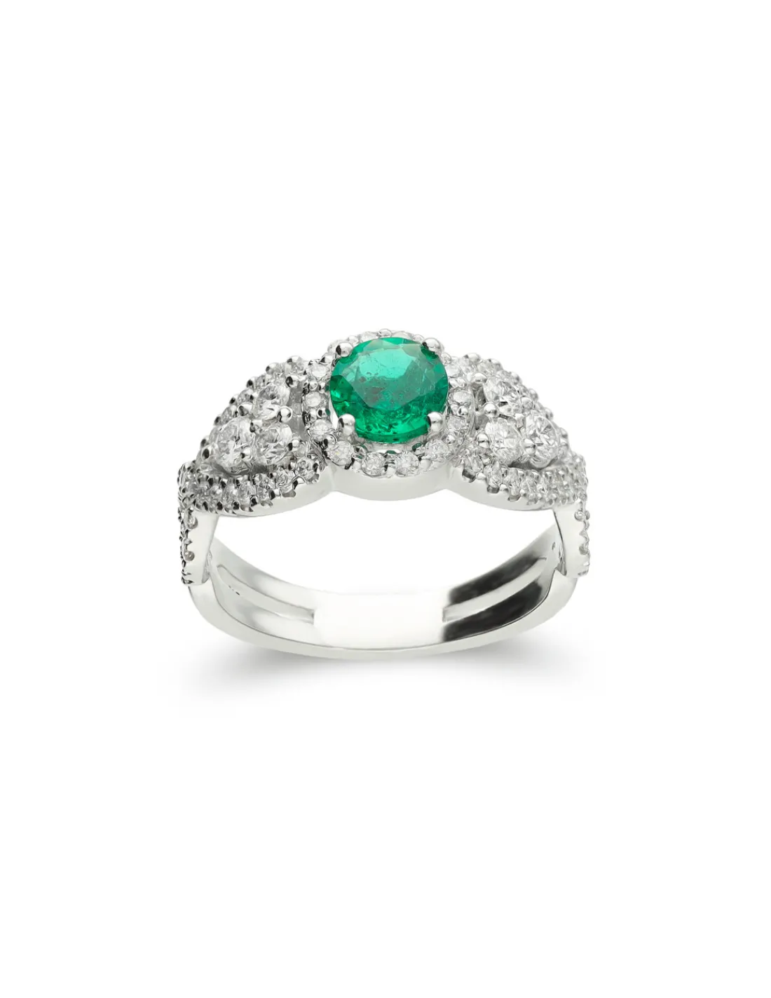 Fashion Anillo Oro Blanco, Esmeralda Y Diamantes Para Ella | Anillos