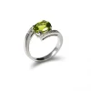 New Anillo Oro Blanco, Peridoto Y Diamantes Anillos | Para Ella