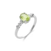 Outlet Anillo Oro Blanco, Peridoto Y Diamantes Para Ella | Anillos