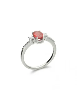 Discount Anillo Oro Blanco, Rubí y Diamantes Para Ella | Anillos