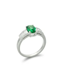 Fashion Anillo Oro Blanco, Tsavorita Y Diamantes Para Ella | Anillos