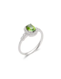 Discount Anillo Oro Blanco, Turmalina Y Diamantes Para Ella | Anillos