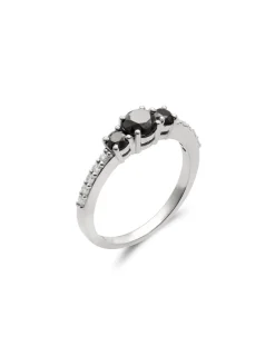 Outlet Anillo Oro Blanco Y Diamantes Black Diamonds | Para Ella