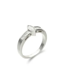 Clearance Anillo Oro Blanco Y Diamantes Para Ella | Anillos