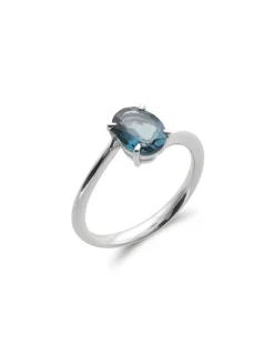 Sale Anillo Oro Blanco Y Topacio Para Ella | Anillos