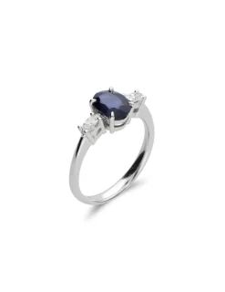 Online Anillo Oro Blanco, Zafiro Y Diamantes Para Ella | Anillos