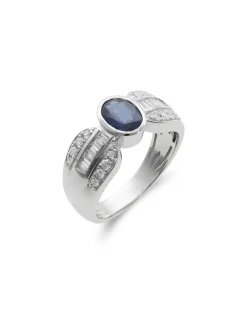 Online Anillo Oro Blanco, Zafiro Y Diamantes Para Ella | Anillos